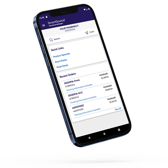SmartSource mobile app homepage screenshot